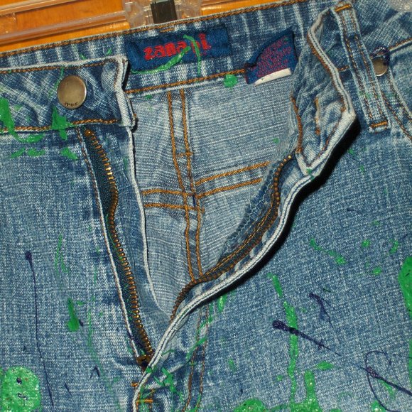 Zana Di Womens Blue Jeans 24 Hand Painted - Picture 10 of 13